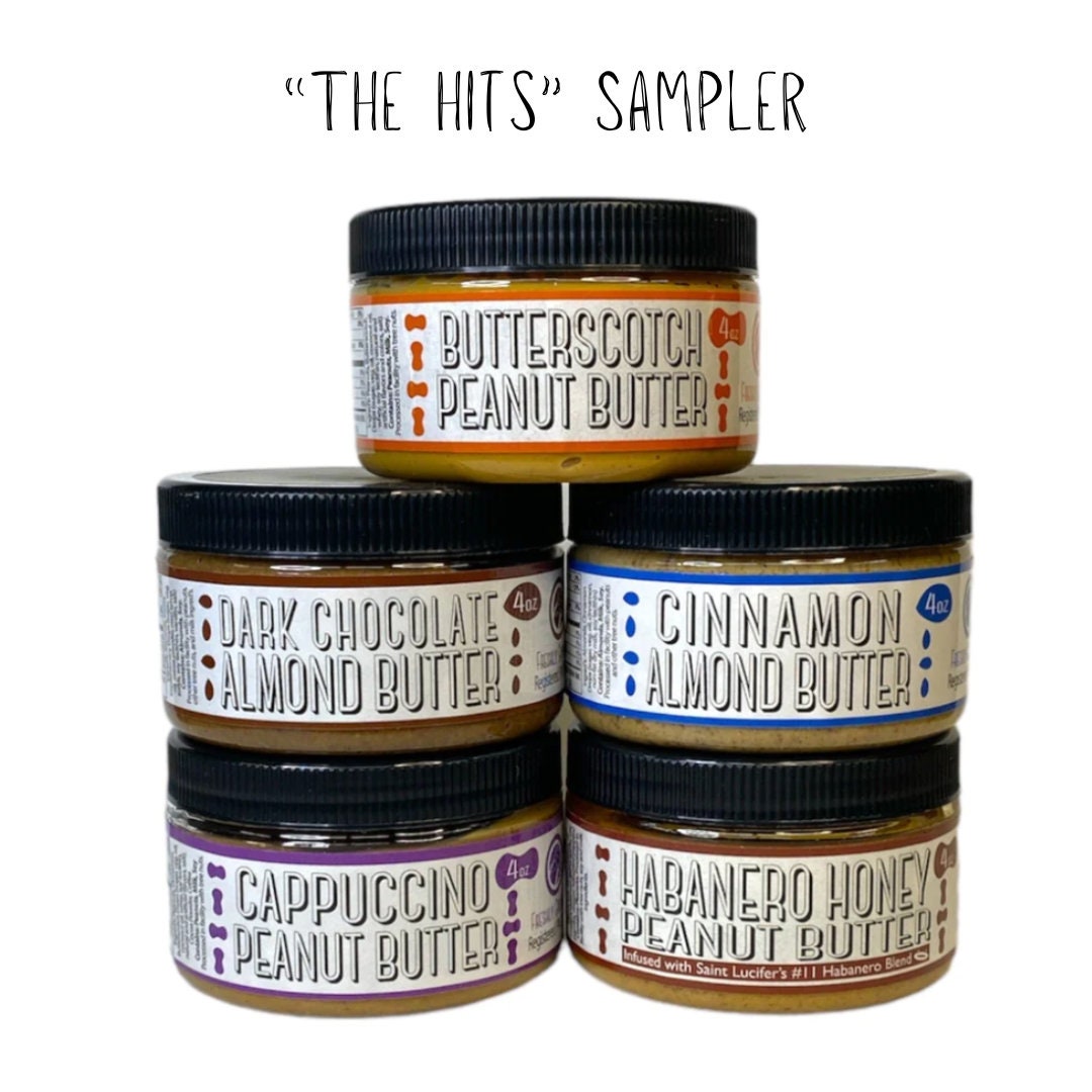 Sampler Peanut Butter & Variety of Nut Butters - Gift Baskets - All Natural, Vegan & GF - small batch