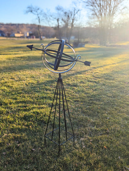 Wrought Iron Armillary - 34.5" high - Amish made - Yard decor - metal