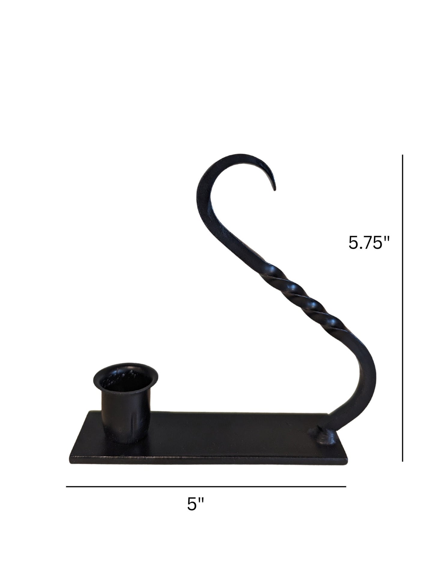 Wrought Iron Windowsill Taper Candle Holder with Handle - Amish handmade in the USA