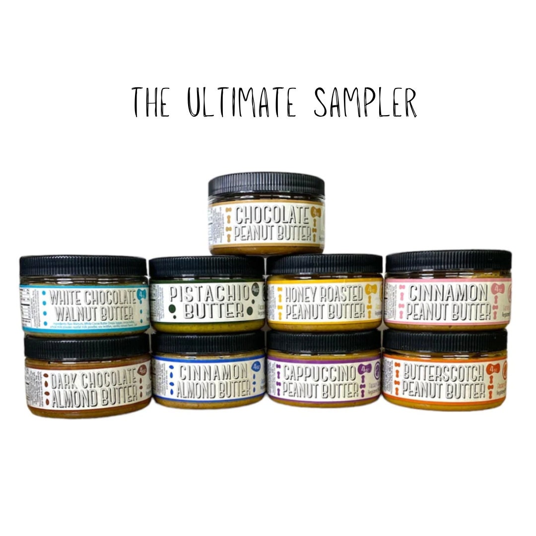 Sampler Peanut Butter & Variety of Nut Butters - Gift Baskets - All Natural, Vegan & GF - small batch