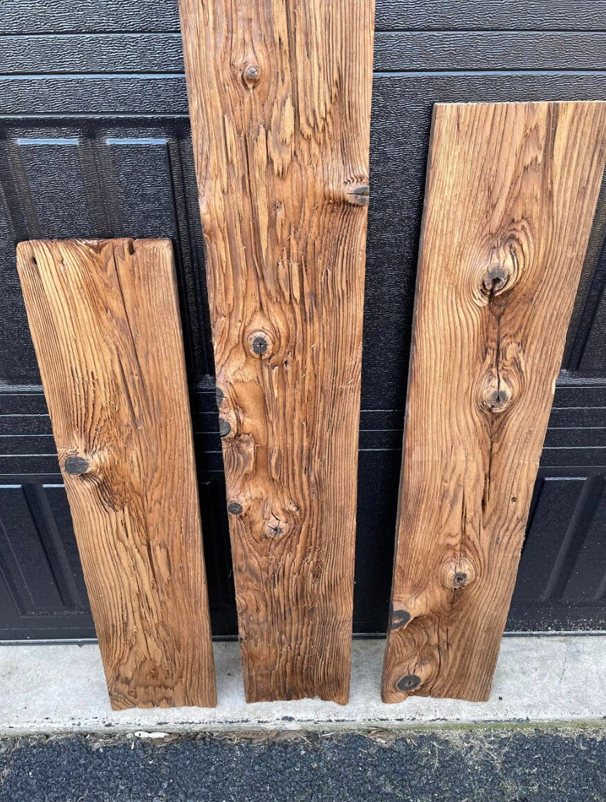 Reclaimed Rustic Wood Planks -  Wall Paneling - DIY projects - (Pack of 8 boards)