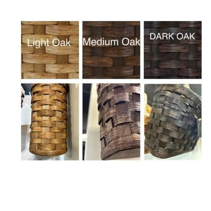 Woven Round Vanity Waste Basket, Amish Handmade Woven Basket, Customizable