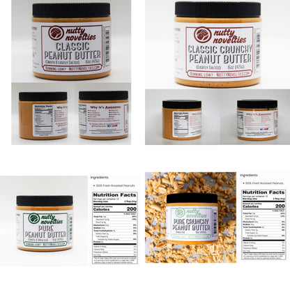 Peanut Butter and Variety of Nut Butters (5lb bulk container) - All Natural, Vegan & Gluten Free - Small batch made in PA