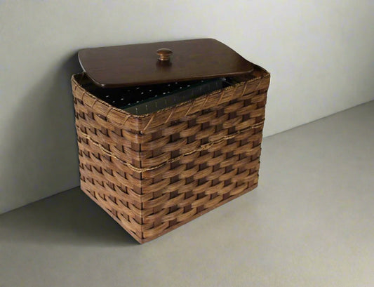 Woven File Basket with Lid, Amish Handmade Woven Basket, Customizable