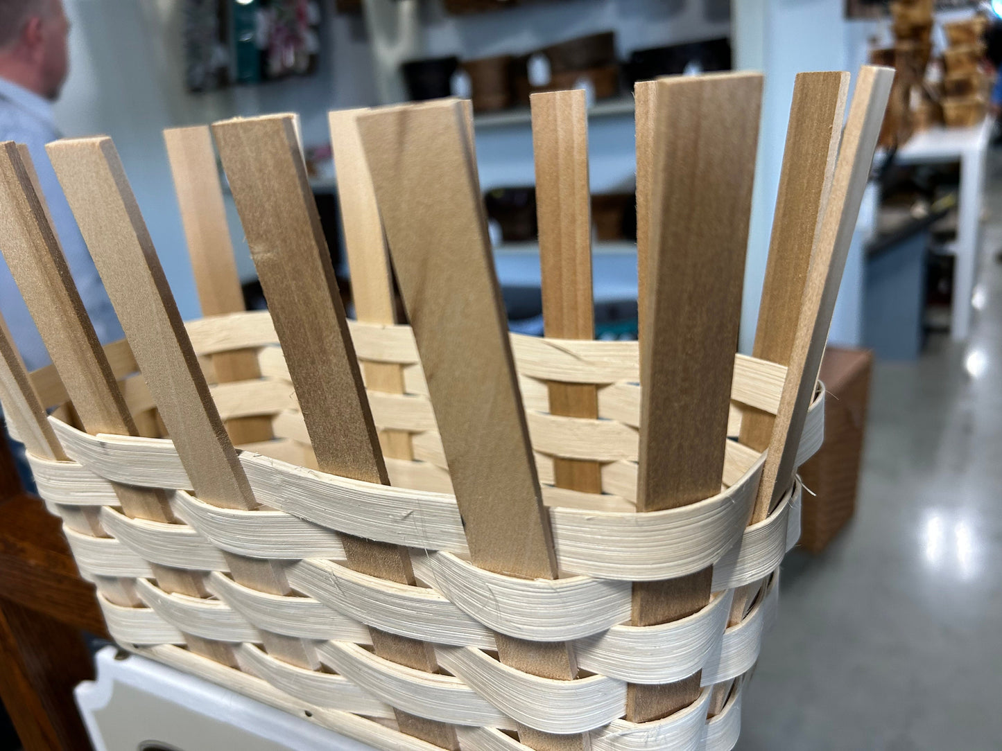 Woven Magazine Rack Basket, Amish Handmade Woven Basket, Customizable
