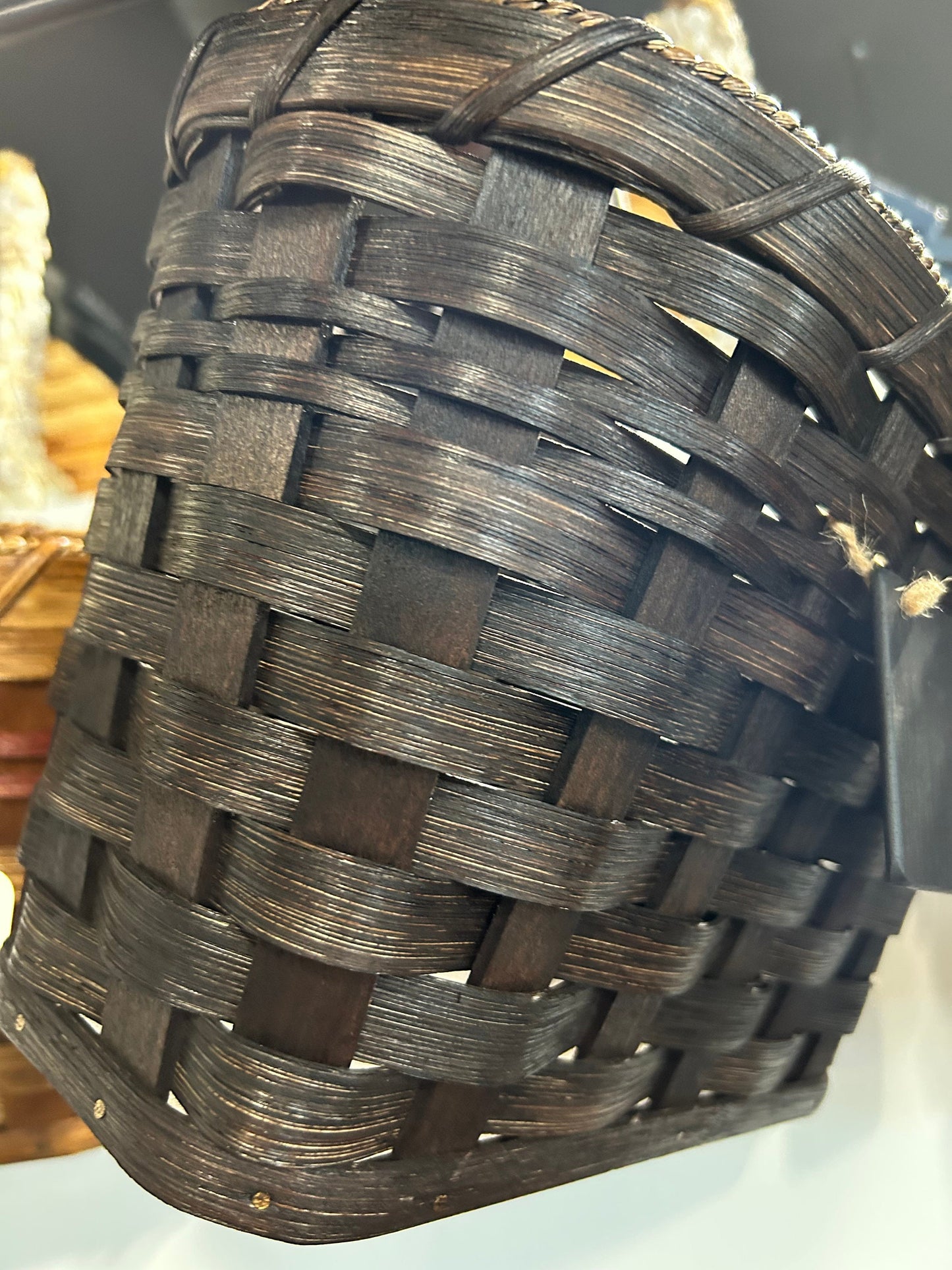 Woven Single Wine Basket, Amish Handmade Woven Basket, Customizable