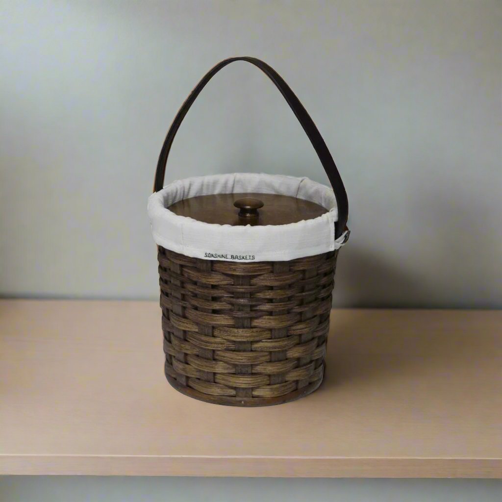 Woven Round Bonnet Basket, Amish Handmade Woven Basket, Customizable