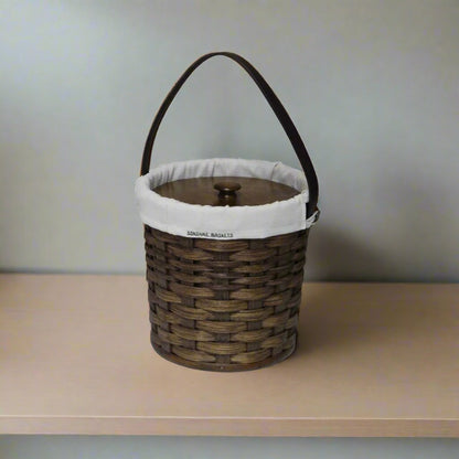 Woven Round Bonnet Basket, Amish Handmade Woven Basket, Customizable