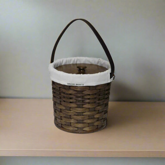 Woven Round Bonnet Basket, Amish Handmade Woven Basket, Customizable