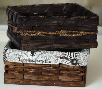 Woven Square Napkin Holder Basket, Amish Handmade Woven Basket, Customizable