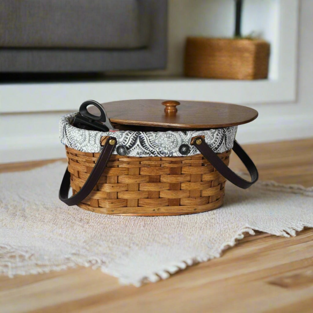 Small Sewing Basket - 3 colors - optional liner - Amish handwoven