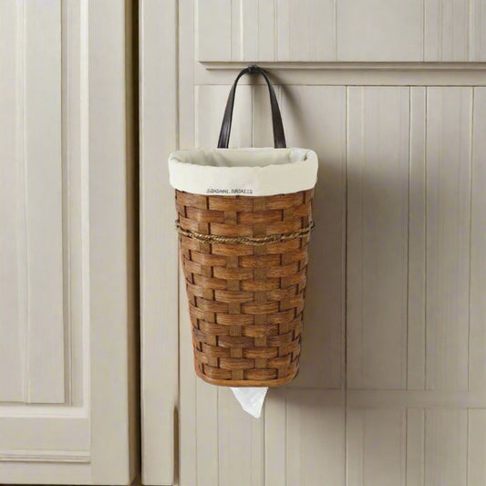Woven Bag Holder Basket, Amish Handmade Woven Basket, Customizable