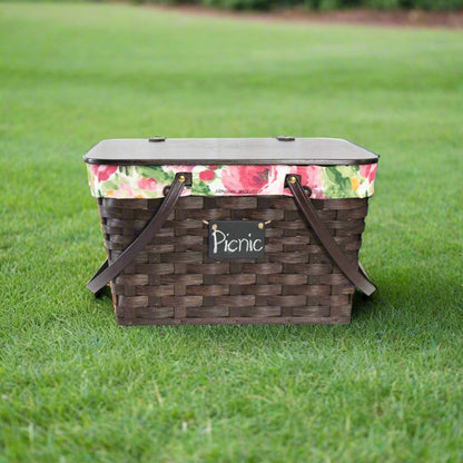 Woven Picnic Basket, Amish Handmade Woven Basket, Customizable