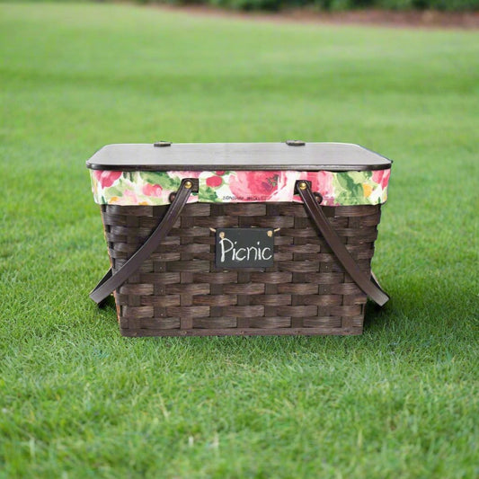 Woven Picnic Basket, Amish Handmade Woven Basket, Customizable