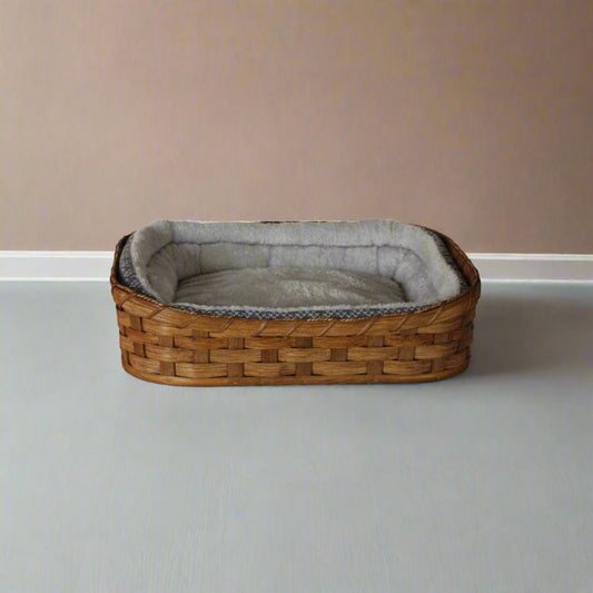 Rectangle Pet Bed Basket - 3 colors - Customizable - Amish handwoven