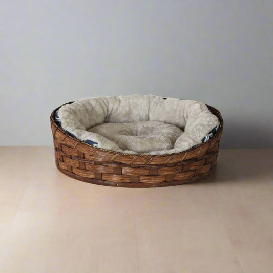 Round Pet Bed Basket - small & large - 3 color options - Amish handwoven