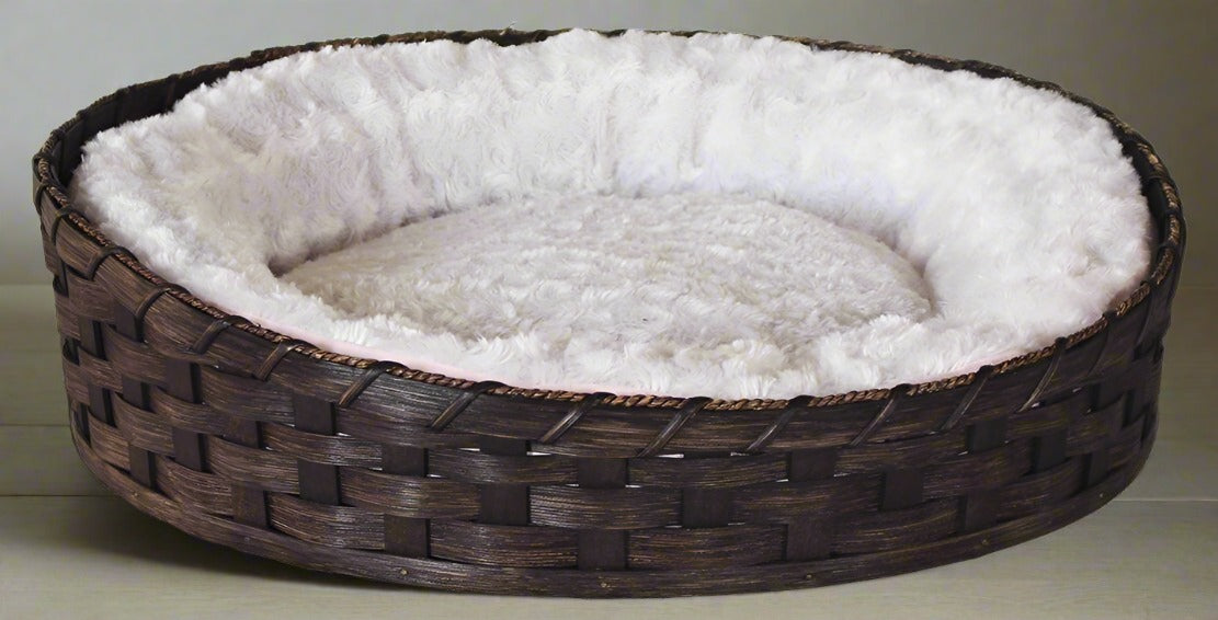 Round Pet Bed Basket - small & large - 3 color options - Amish handwoven