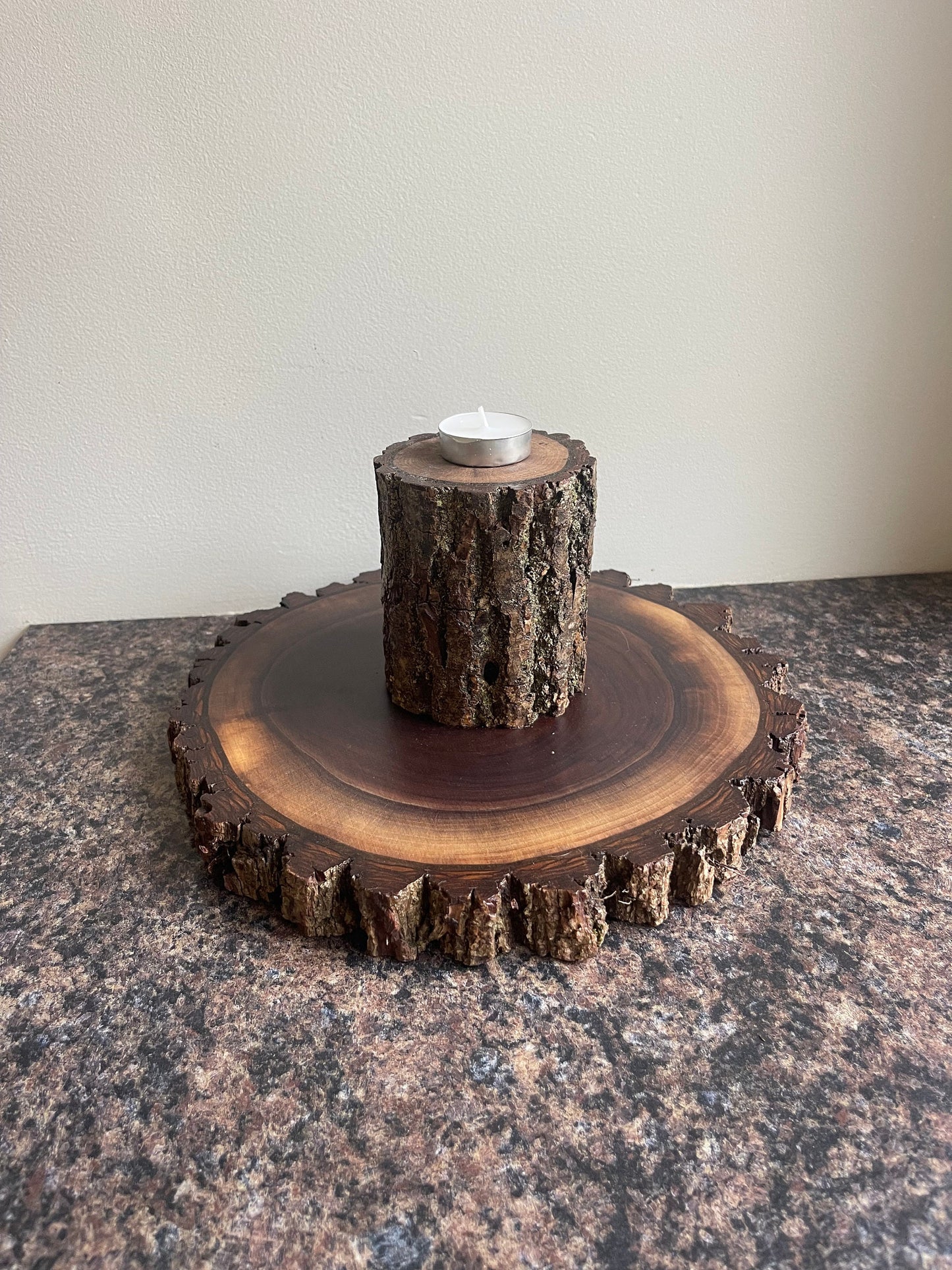 Live Edge Wooden Centerpiece - Donut & Cupcake Stand, Charcuterie Board - Amish Made