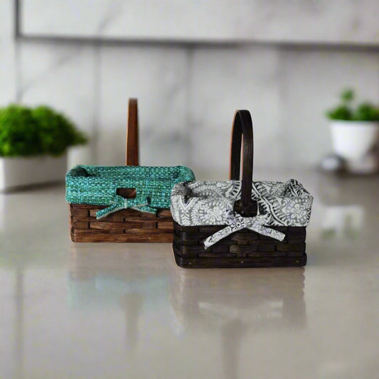Woven Mini basket with Optional Handle, Amish Handmade Woven Basket, Customizable