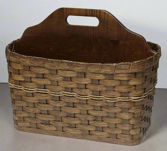 Woven Magazine Rack Basket, Amish Handmade Woven Basket, Customizable