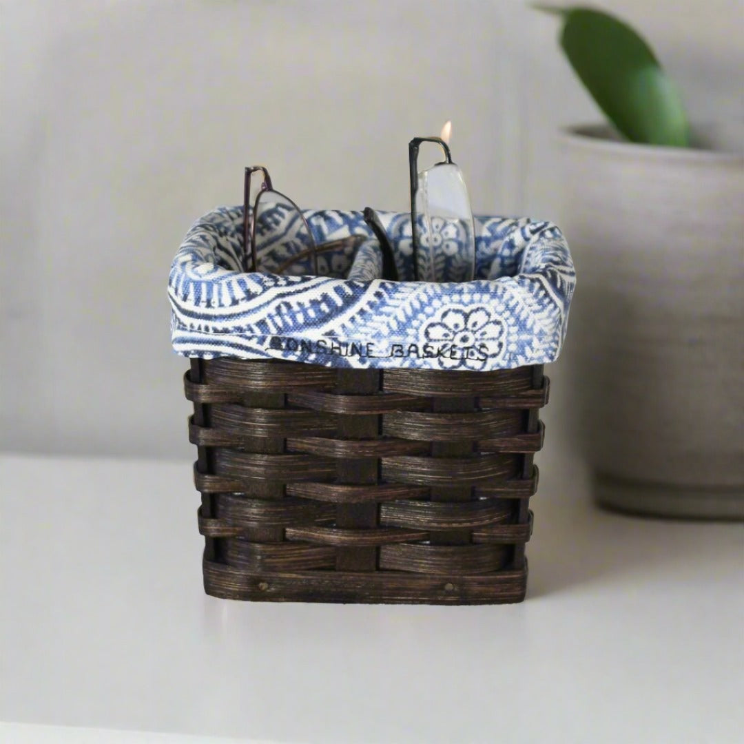 Amish Handmade Woven Mini Organizer Basket - 3 colors - Optional Liner