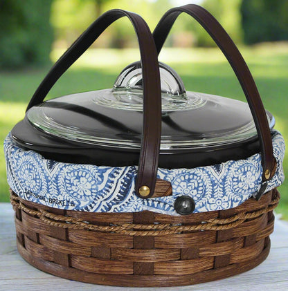 Woven Dutch Oven 'Rock Crock' Basket - 3 Color options - Optional Liner - Amish made