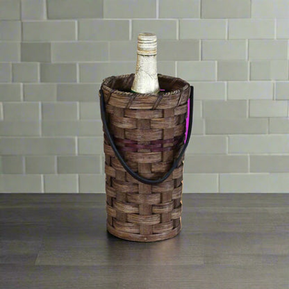 Woven Single Wine Basket, Amish Handmade Woven Basket, Customizable