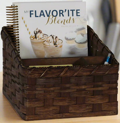 Woven Cookbook Basket, Amish Handmade Woven Basket, Customizable
