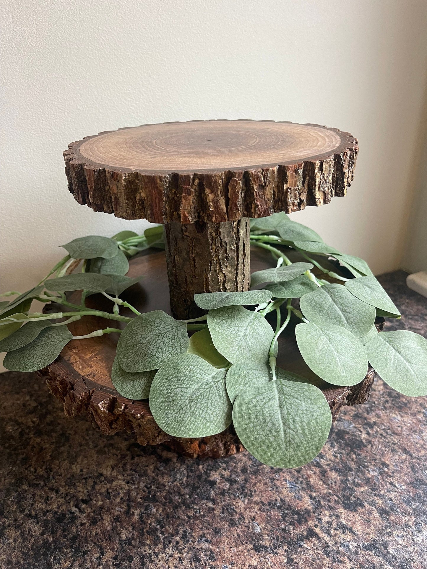 Live Edge Wood Centerpiece - 2 Tier Donut & Cupcake Stand - Charcuterie Board - Sturdy- Amish made