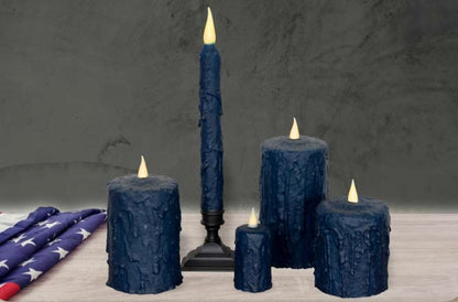 Hand-Waxed Candles- Patriotic, Memorial Day & July 4th - Votive, Taper, & Pillar Candles - Amish Made