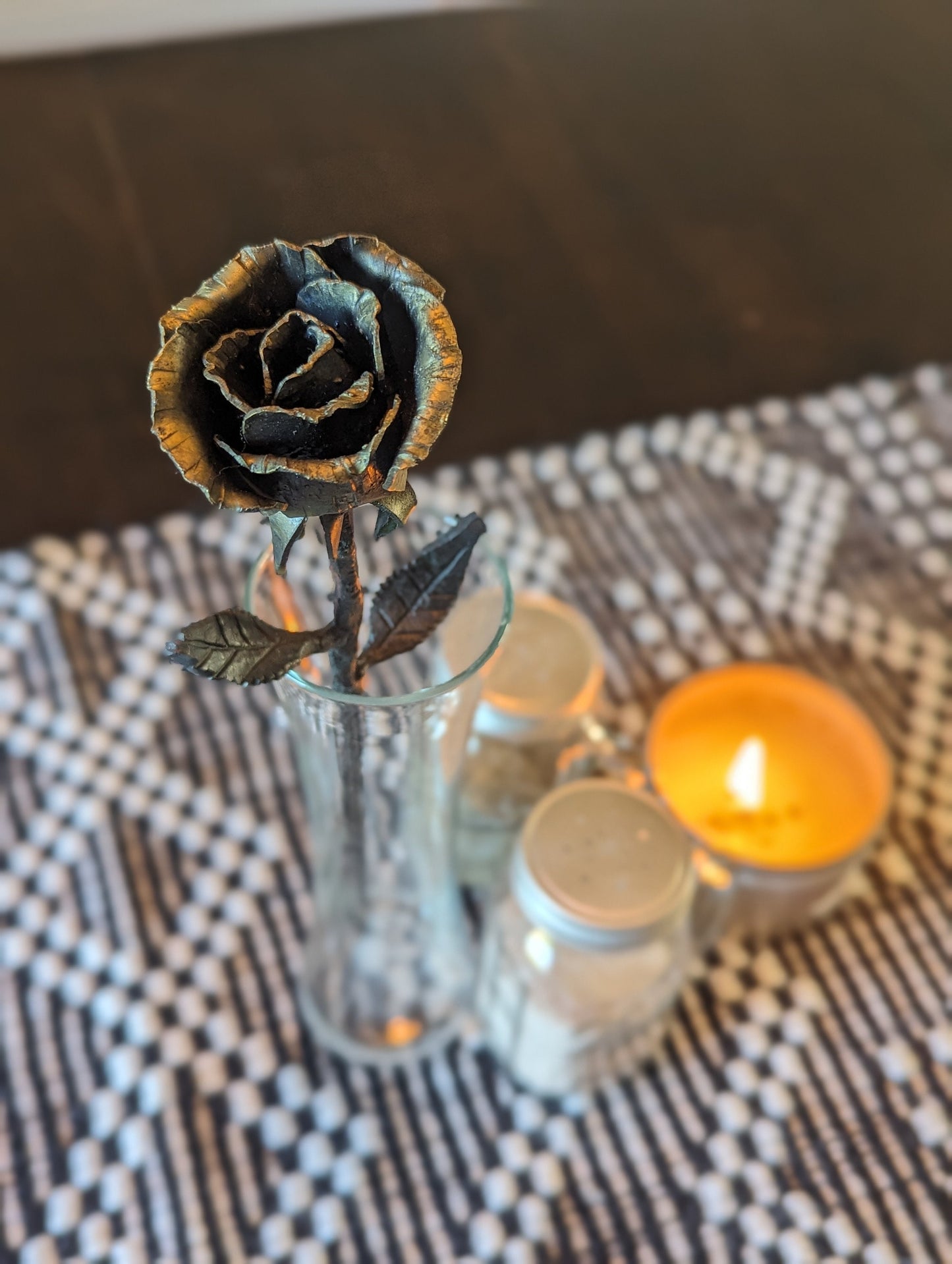 Amish Blacksmith Forged Rose - Small & Large Sizes - Artificial Flower