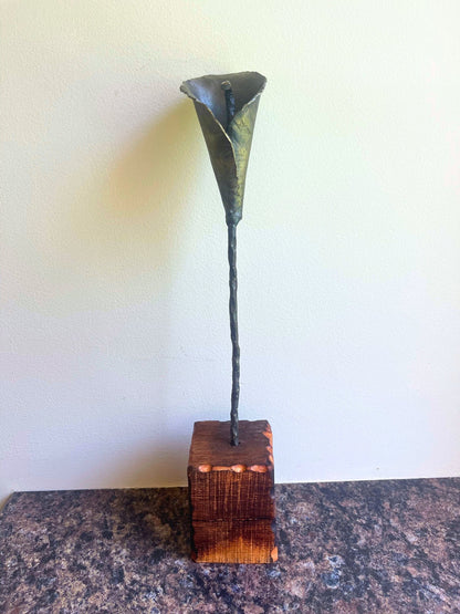 Amish Hand-Forged Steel Calla Lily - Artificial Flower