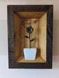 Wooden Shadow Box- Metal Flower Holder- Amish made (Flower Sold Separately)