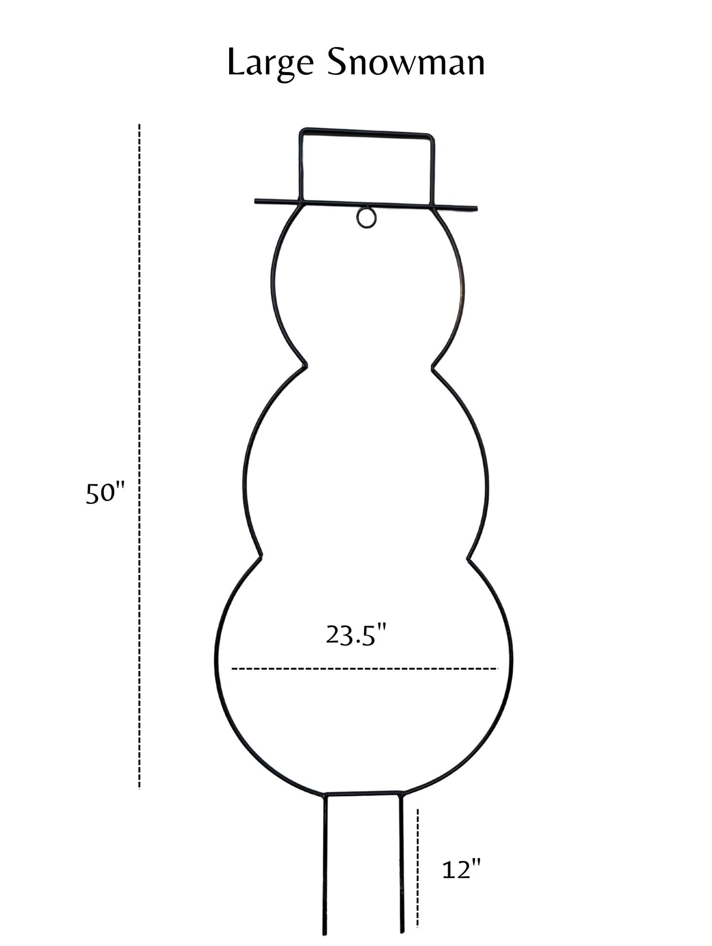 Outdoor wrought Iron Christmas Tree and Snowman Lawn Ornaments - Powder Coated - Small & Large - Amish Made