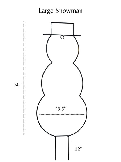 Outdoor wrought Iron Christmas Tree and Snowman Lawn Ornaments - Powder Coated - Small & Large - Amish Made