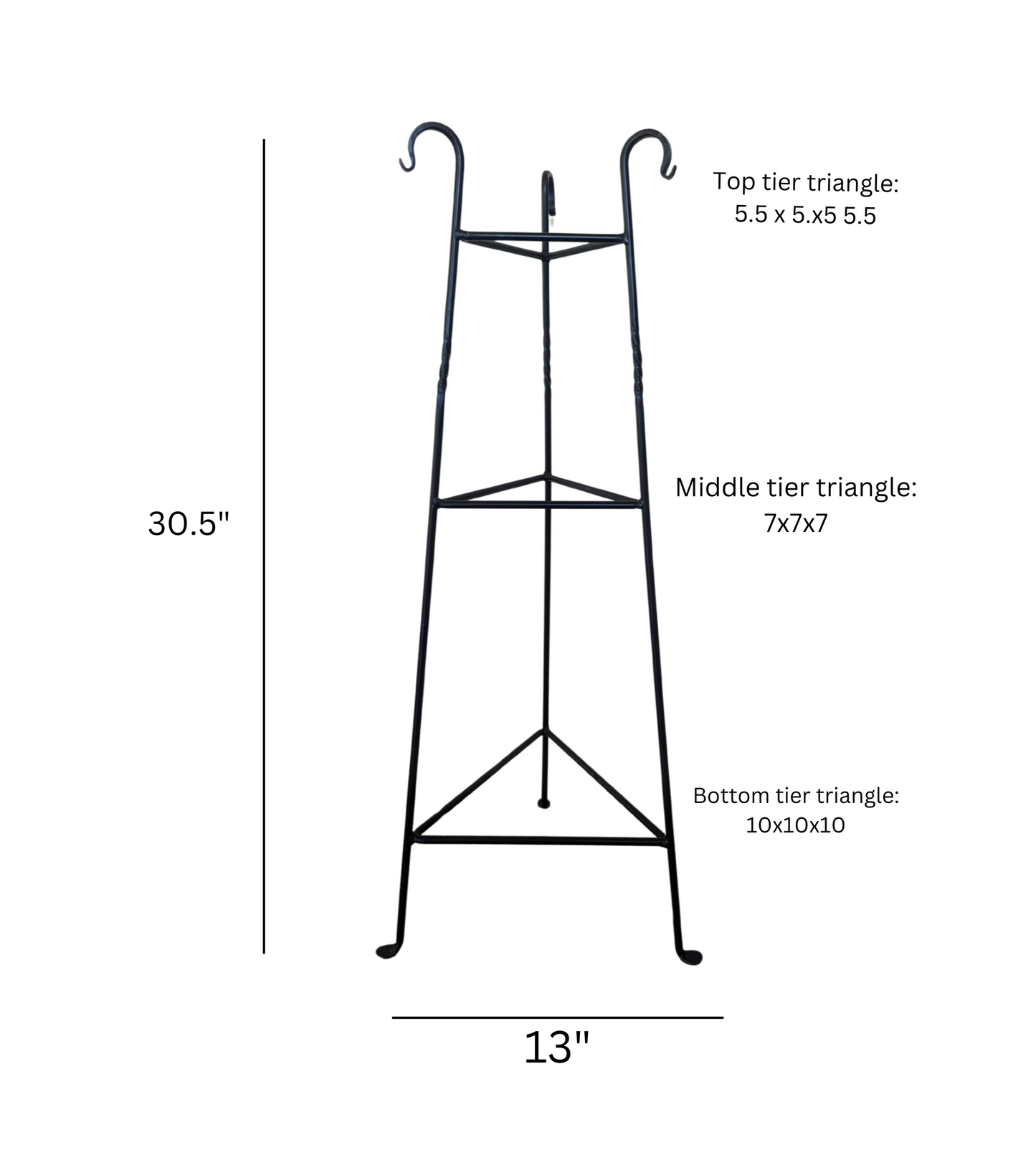 Three-Tier Wrought Iron Black Plant Stand – Plant Holder for Indoor Plants & Flower Display | Rustic Home Decor | Amish Made in the USA
