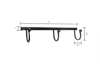 Wall Mount 3 Hook Unit- Wrought Iron