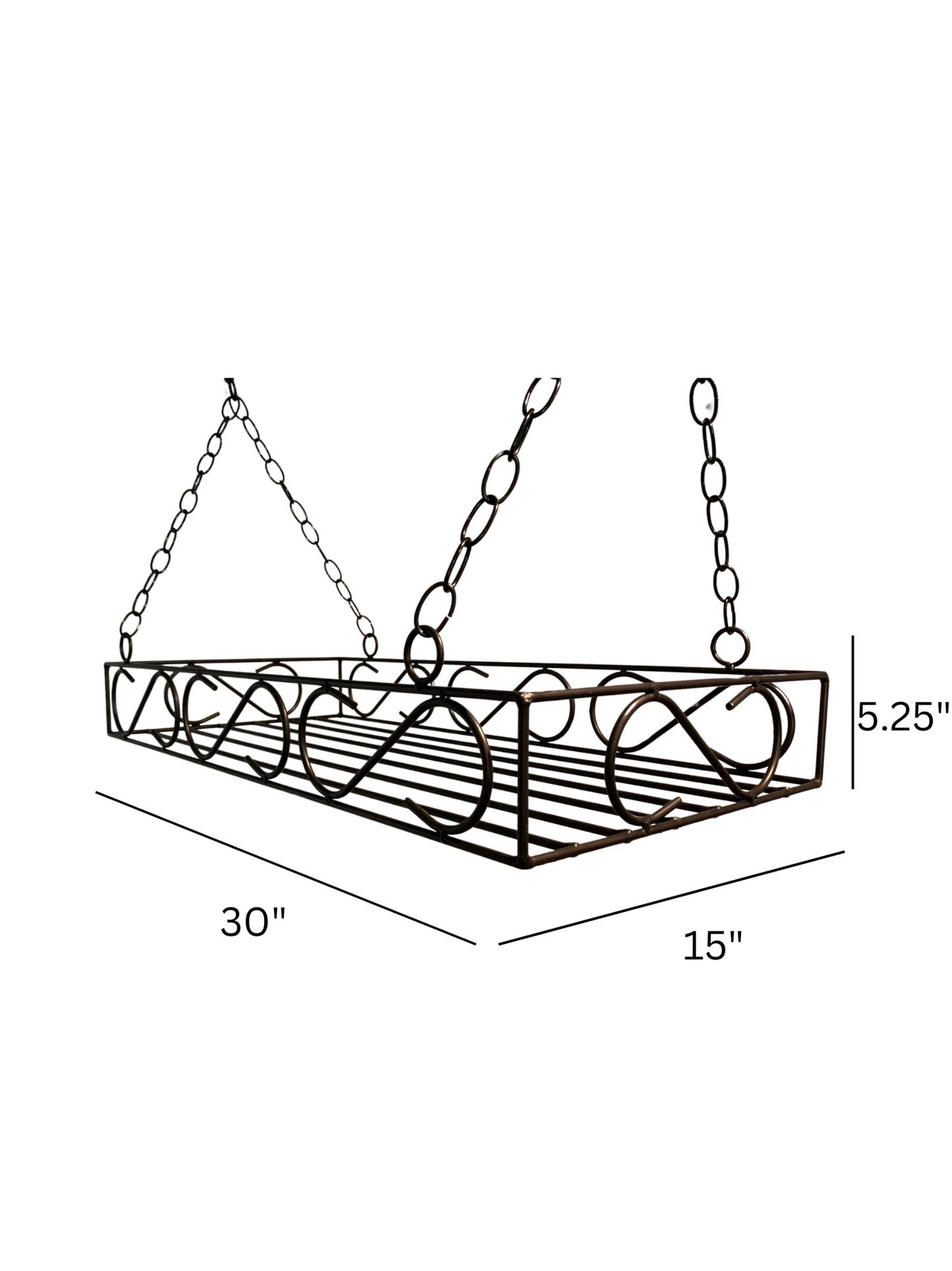 Wrought Iron Kitchen Pot Rack- Ceiling Mount- Amish Made