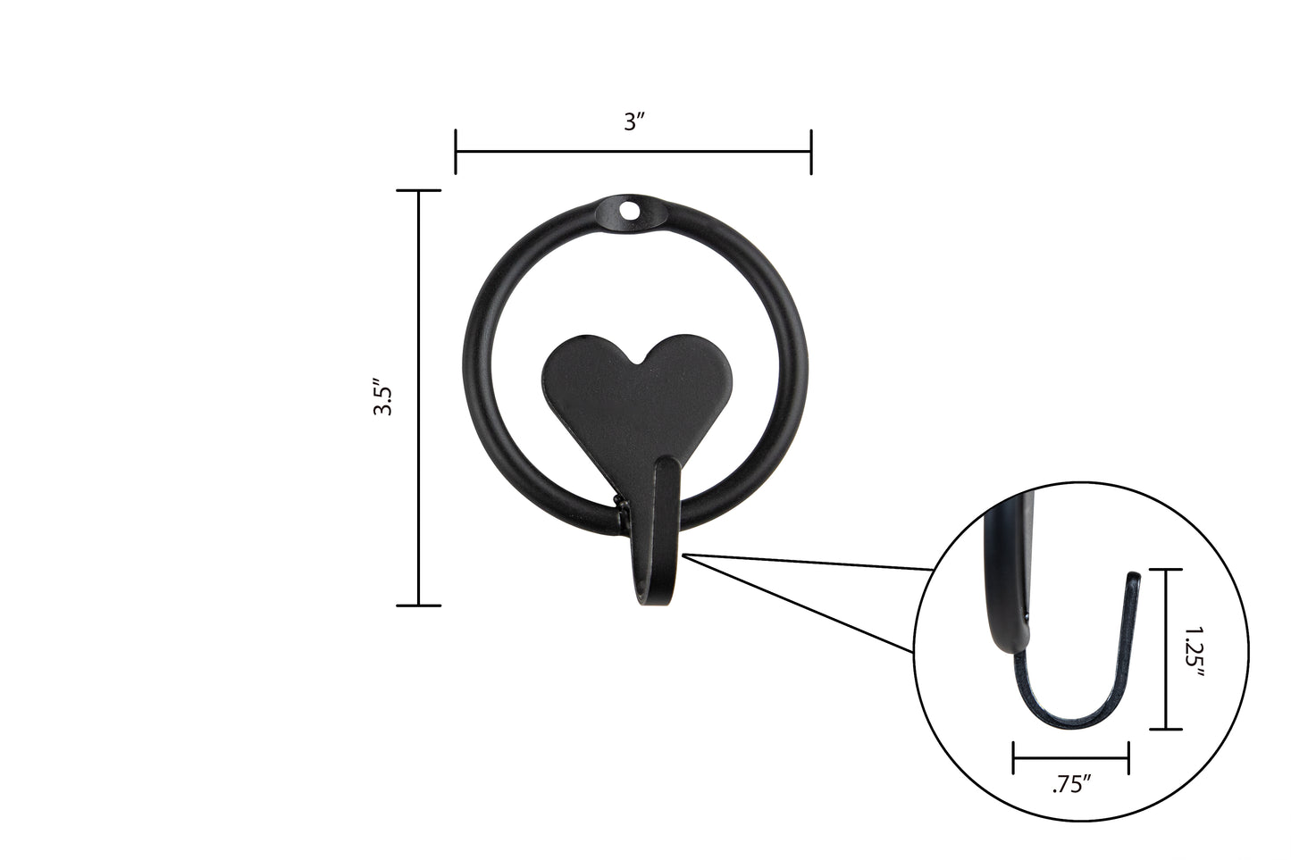 Amish Made Wall Mounted Hook – Heart & Star Accent Coat Hook, Bathroom Towel or Bath Robe Hanger, Kids Hat Hook, Closet hook, Key Holder