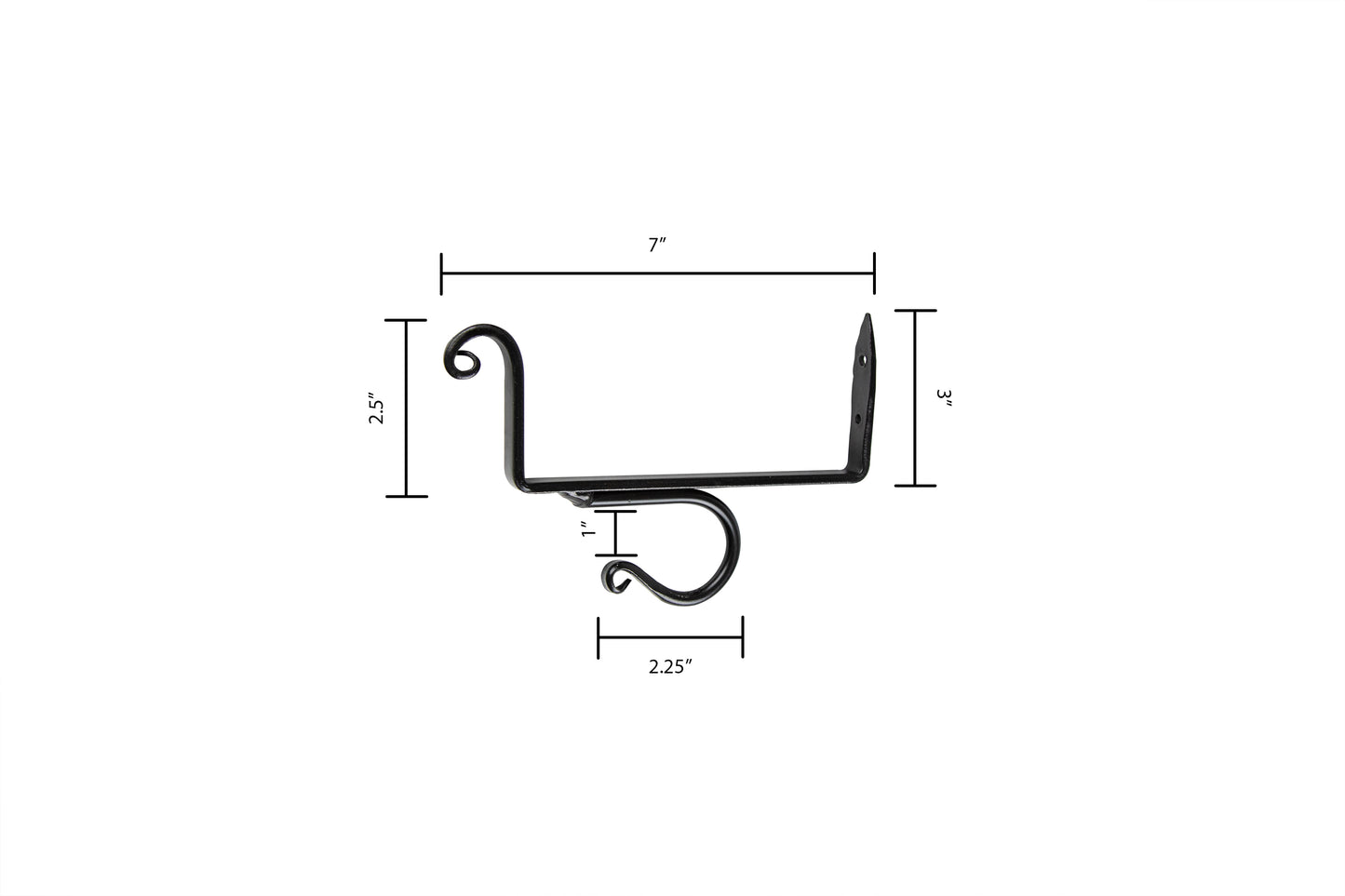 Wrought Iron Shelf Bracket - Heavy Duty Handmade Metal Small & Large - 2 pack