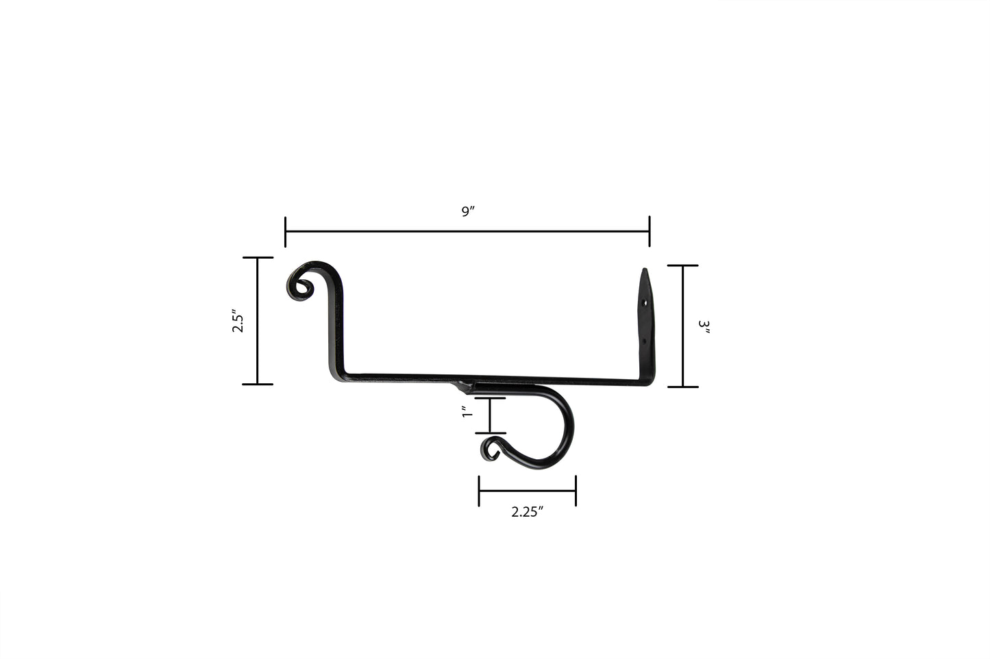 Wrought Iron Shelf Bracket - Heavy Duty Handmade Metal Small & Large - 2 pack