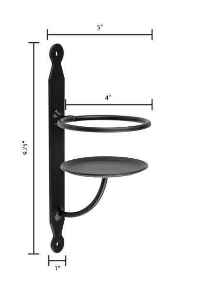 Wall Mount Sconce - Candle holder - Wrought Iron - Amish Made