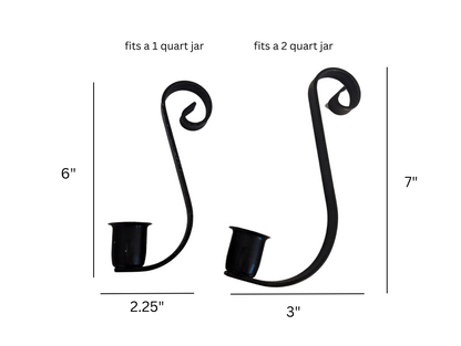 Mason Jar Insert Taper Candle Holder, Farmhouse Rustic Decor, Taper Candle, Wedding Table Centerpiece, Handcrafted by Amish.