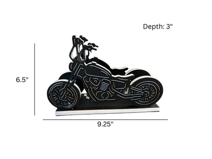 Handcrafted Amish Made Motorcycle Napkin Holder - Durable Table Decor, Rustic Kitchen Accessory, Biker Gift, Country Home Style Organizer
