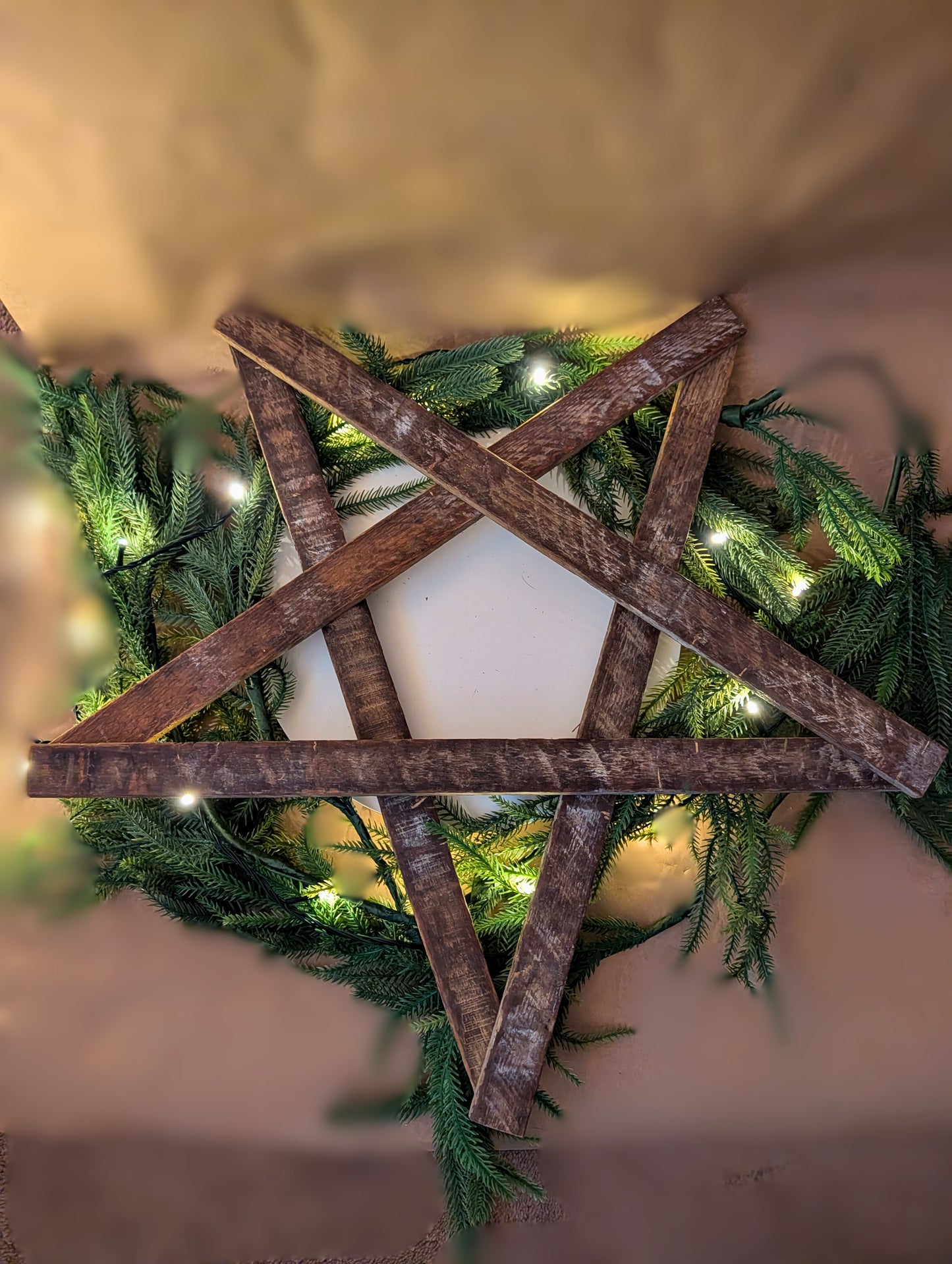 Rustic Wooden Star – Handmade Amish Christmas Decor, Wood lathe, 24 inch