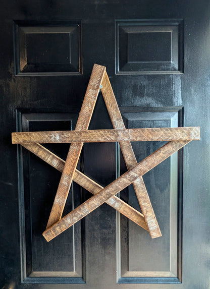 Rustic Wooden Star – Handmade Amish Christmas Decor, Wood lathe, 24 inch