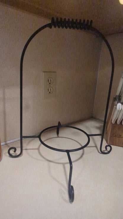 Wrought Iron Plate Stacker. Kitchen Storage & Organization, Round space saver, Carrier, Handcrafted Rustic Decor, Essential Home organizer