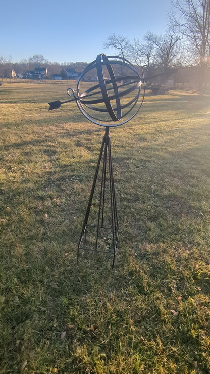 Wrought Iron Armillary - 34.5" high - Amish made - Yard decor - metal