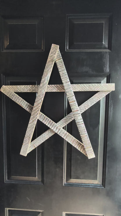 Rustic Wooden Star – Handmade Amish Christmas Decor, Wood lathe, 24 inch