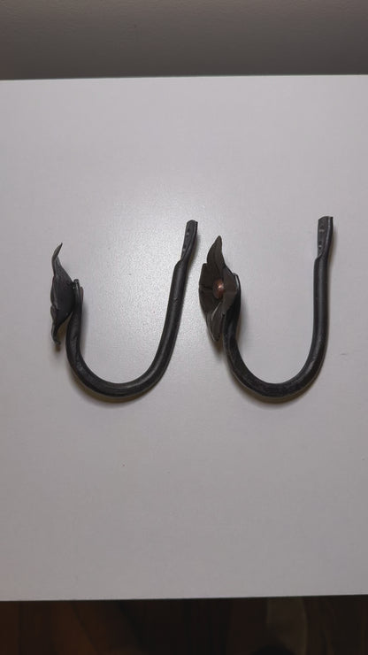 Hand-Forged Steel Curtain Tie Backs (Set of 2) 3 styles | Amish Blacksmith Made | Rustic Farm Style